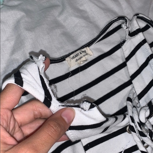 B&W STRIPED BODYCON DRESS - Picture 2 of 3